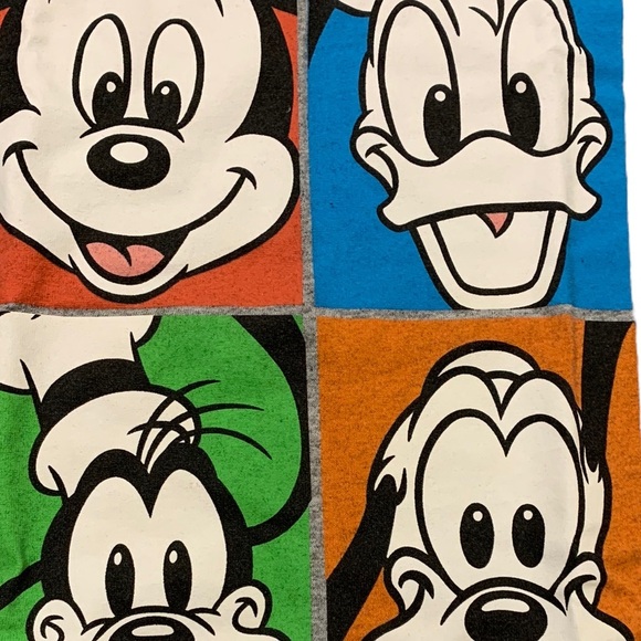 Disney Mickey and Friends Gray T-Shirt Size Large Mickey Donald Goofy Pluto - Picture 4 of 6